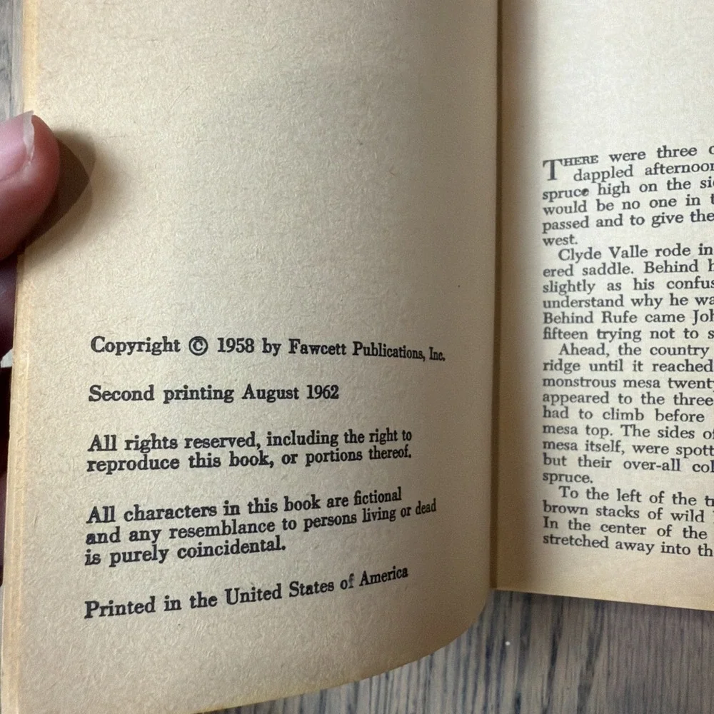Vintage 1962 FIVE RODE WEST Fawcett Gold Medal PB Paperback‎ Book LEWIS PATTEN